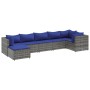 Set de muebles de jardín 7 pzas y cojines ratán sintético gris de , Conjuntos de jardín - Ref: Foro24-3308231, Precio: 438,06...