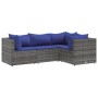 Set de muebles de jardín 4 pzas y cojines ratán sintético gris de , Conjuntos de jardín - Ref: Foro24-3308079, Precio: 263,14...