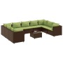 Set muebles de jardín 10 pzas y cojines ratán sintético marrón de , Conjuntos de jardín - Ref: Foro24-3308278, Precio: 732,67...
