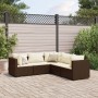 Set muebles de jardín 5 piezas y cojines ratán sintético marrón de , Conjuntos de jardín - Ref: Foro24-3308121, Precio: 416,8...
