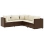 Set muebles de jardín 5 piezas y cojines ratán sintético marrón de , Conjuntos de jardín - Ref: Foro24-3308121, Precio: 416,8...