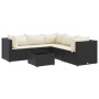 Set muebles de jardín 6 piezas y cojines ratán sintético negro de , Conjuntos de jardín - Ref: Foro24-3308128, Precio: 454,09...