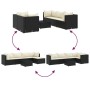 Set muebles de jardín 6 piezas y cojines ratán sintético negro de , Conjuntos de jardín - Ref: Foro24-3308128, Precio: 454,09...
