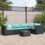 Set muebles de jardín 6 piezas y cojines ratán sintético negro de , Conjuntos de jardín - Ref: Foro24-3308100, Precio: 445,34...