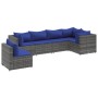 Set de muebles de jardín 6 pzas y cojines ratán sintético gris de , Conjuntos de jardín - Ref: Foro24-3308175, Precio: 393,30...