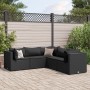 Set de muebles de jardín 5 pzas y cojines ratán sintético negro de , Conjuntos de jardín - Ref: Foro24-3308123, Precio: 411,2...