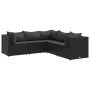 Set de muebles de jardín 5 pzas y cojines ratán sintético negro de , Conjuntos de jardín - Ref: Foro24-3308123, Precio: 411,2...