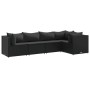Set de muebles de jardín 5 pzas y cojines ratán sintético negro de , Conjuntos de jardín - Ref: Foro24-3308091, Precio: 411,2...