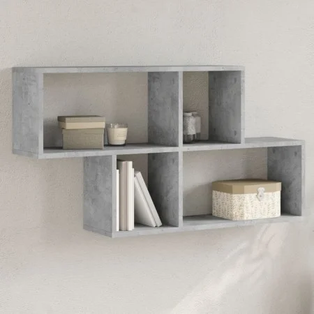 Estante de pared madera ingeniería gris hormigón 100x20x53 cm de , Estantes y estanterías - Ref: Foro24-848020, Precio: 41,88...