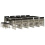 Set comedor jardín y cojines 15 pzas ratán sintético gris claro de , Conjuntos de jardín - Ref: Foro24-3210995, Precio: 838,5...
