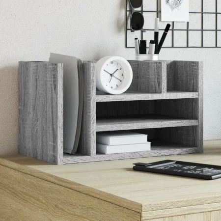 Organizador escritorio madera ingeniería gris 44,5x24x25 cm de , Clasificación y organización - Ref: Foro24-848043, Precio: 3...