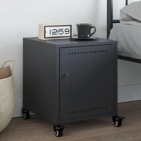 Bedside table in anthracite grey steel, 36x39x43.5 cm by , Nightstands - Ref: Foro24-846618, Price: 49,25 €, Discount: %
