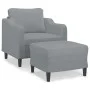Sillón con taburete tela gris claro 60 cm de , Sofás - Ref: Foro24-3201127, Precio: 216,95 €, Descuento: %