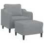 Armchair with light gray fabric stool 60 cm by , Sofas - Ref: Foro24-3201127, Price: 216,95 €, Discount: %
