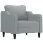 Armchair with light gray fabric stool 60 cm by , Sofas - Ref: Foro24-3201127, Price: 216,95 €, Discount: %