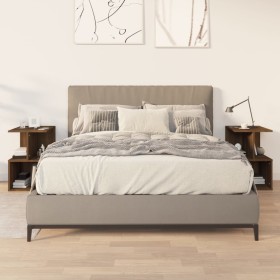 Mesitas de noche 2 uds contrachapada marrón roble 35x35x55 cm de , Mesitas de noche - Ref: Foro24-815188, Precio: 70,76 €, De...