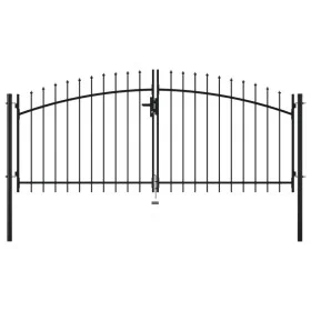 Double gate for fence with spear tips 300x150 cm by , garden gates - Ref: Foro24-144359, Price: 190,77 €, Discount: %