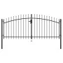 Double gate for fence with spear tips 300x150 cm by , garden gates - Ref: Foro24-144359, Price: 190,77 €, Discount: %