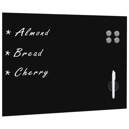 Pizarra magnética de pared negra vidrio 80x60 cm de , Pizarras blancas - Ref: Foro24-30108, Precio: 55,95 €, Descuento: %