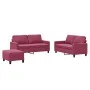 Juego de sofás con cojines 3 piezas terciopelo rojo tinto by , Sofas - Ref: Foro24-3201510, Price: 442,97 €, Discount: %