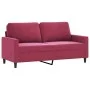 Juego de sofás con cojines 3 piezas terciopelo rojo tinto by , Sofas - Ref: Foro24-3201510, Price: 442,97 €, Discount: %