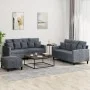 Dreiteiliges Sofaset mit dunkelgrauen Samtkissen. von , Sofas - Ref: Foro24-3201711, Preis: 453,86 €, Rabatt: %