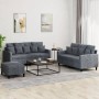 Juego de sofás con cojines 3 piezas terciopelo gris oscuro de , Sofás - Ref: Foro24-3201711, Precio: 487,92 €, Descuento: %