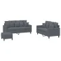 Dreiteiliges Sofaset mit dunkelgrauen Samtkissen. von , Sofas - Ref: Foro24-3201711, Preis: 453,86 €, Rabatt: %