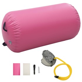 Rollo inflable de gimnasia con bomba PVC rosa 120x90 cm de vidaXL, Yoga y pilates - Ref: Foro24-92718, Precio: 108,23 €, Desc...