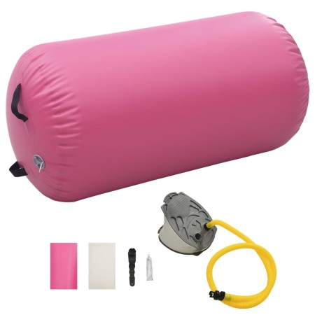 Rollo inflable de gimnasia con bomba PVC rosa 120x90 cm de vidaXL, Yoga y pilates - Ref: Foro24-92718, Precio: 108,23 €, Desc...
