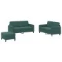 Juego de sofás 3 piezas terciopelo verde oscuro de , Sofás - Ref: Foro24-3201986, Precio: 513,16 €, Descuento: %