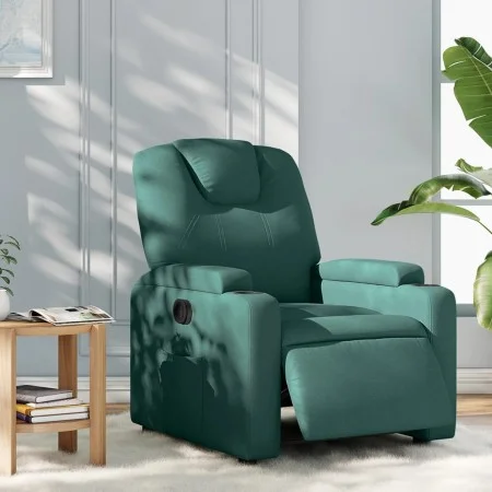 Sillón reclinable eléctrico tela verde oscuro de , Sillones - Ref: Foro24-3204350, Precio: 260,62 €, Descuento: %