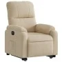 Sillón eléctrico reclinable elevable tela microfibra crema de , Sillones - Ref: Foro24-3204947, Precio: 352,87 €, Descuento: %