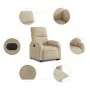 Sillón eléctrico reclinable elevable tela microfibra crema de , Sillones - Ref: Foro24-3204947, Precio: 352,87 €, Descuento: %