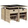 Set comedor de jardín 9 pzas con cojines ratán sintético beige de , Conjuntos de jardín - Ref: Foro24-3211138, Precio: 360,22...