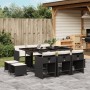 Set de comedor jardín 11 pzas con cojines ratán sintético negro de , Conjuntos de jardín - Ref: Foro24-3211146, Precio: 481,1...
