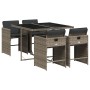 Set comedor de jardín 5 piezas con cojines ratán sintético gris de , Conjuntos de jardín - Ref: Foro24-3211076, Precio: 270,8...