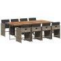 Set comedor jardín 9 pzas y cojines ratán sintético gris de , Conjuntos de jardín - Ref: Foro24-3211106, Precio: 651,69 €, De...