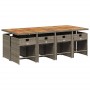 Set comedor jardín 9 pzas y cojines ratán sintético gris de , Conjuntos de jardín - Ref: Foro24-3211106, Precio: 651,69 €, De...