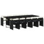 Set de comedor jardín 11 pzas con cojines ratán sintético negro de , Conjuntos de jardín - Ref: Foro24-3211110, Precio: 688,3...