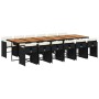 Set comedor de jardín con cojines 13 pzas ratán sintético negro de , Conjuntos de jardín - Ref: Foro24-3211131, Precio: 897,2...