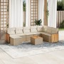 Set de sofás de jardín 9 pzas con cojines ratán sintético beige en Conjuntos de jardín | Comprar online en Foru.es