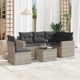 Set de sofás de jardín 6 pzas y cojines ratán sintético gris de , Conjuntos de jardín - Ref: Foro24-3218972, Precio: 394,41 €...