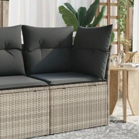 Garten-Ecksofa mit hellgrauen Kissen aus synthetischem Rattan von , Outdoor-Sofas - Ref: Foro24-366191, Preis: 94,74 €, Rabat...
