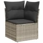 Sofá esquinero de jardín con cojines ratán sintético gris claro by , Outdoor sofas - Ref: Foro24-366191, Price: 94,74 €, Disc...