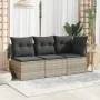 Sofá esquinero de jardín con cojines ratán sintético gris claro by , Outdoor sofas - Ref: Foro24-366191, Price: 94,74 €, Disc...