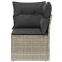 Sofá esquinero de jardín con cojines ratán sintético gris claro by , Outdoor sofas - Ref: Foro24-366191, Price: 94,74 €, Disc...