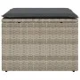 Taburete jardín con cojín ratán sintético gris claro 55x55x37cm de , Otomanas de exterior - Ref: Foro24-366179, Precio: 60,20...