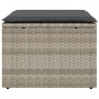 Taburete jardín con cojín ratán sintético gris claro 55x55x37cm de , Otomanas de exterior - Ref: Foro24-366179, Precio: 61,29...