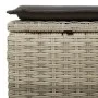 Taburete jardín con cojín ratán sintético gris claro 55x55x37cm de , Otomanas de exterior - Ref: Foro24-366179, Precio: 60,20...